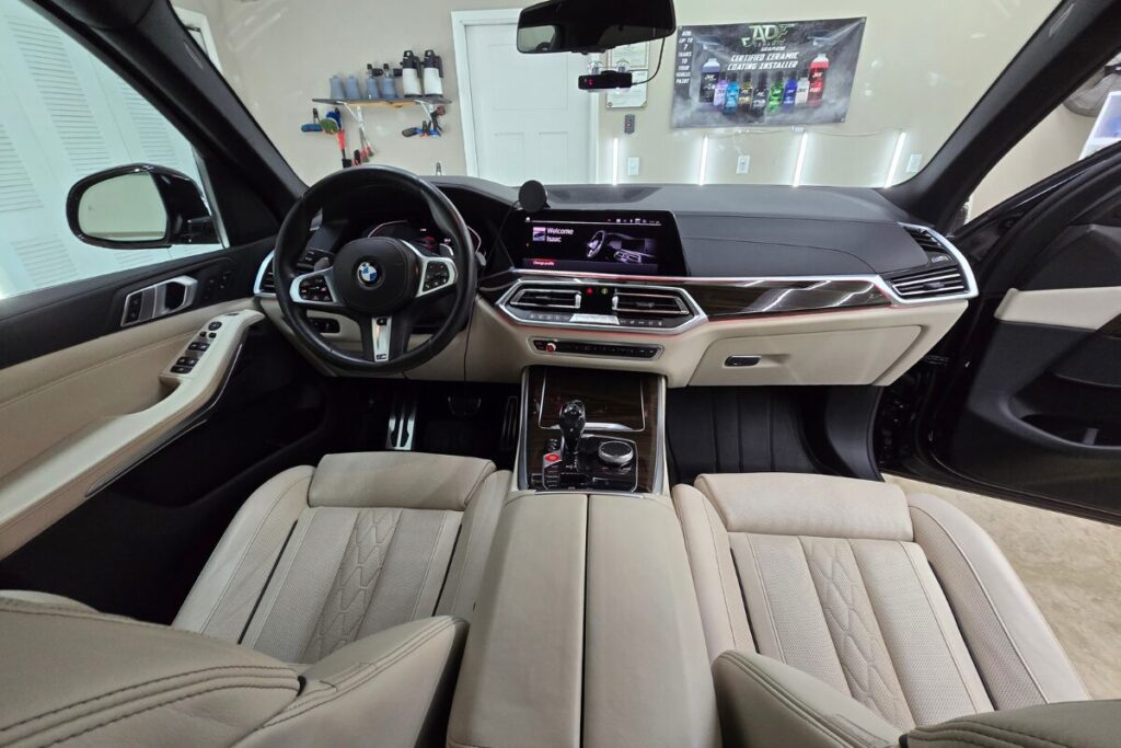 Interior detailing deeply cleans your seats, dashboard, carpets, and air vents, removing bacteria, allergens, and unpleasant odors